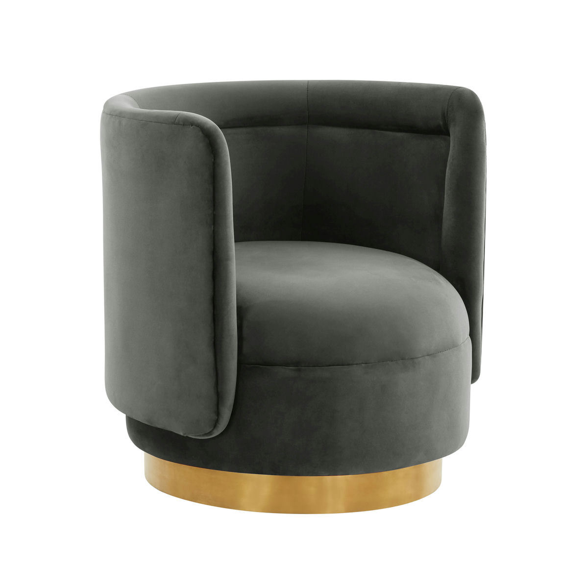 TOV Furniture Remy Dark Grey Velvet Swivel Chair