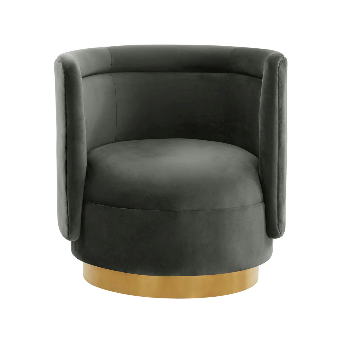 TOV Furniture Remy Dark Grey Velvet Swivel Chair