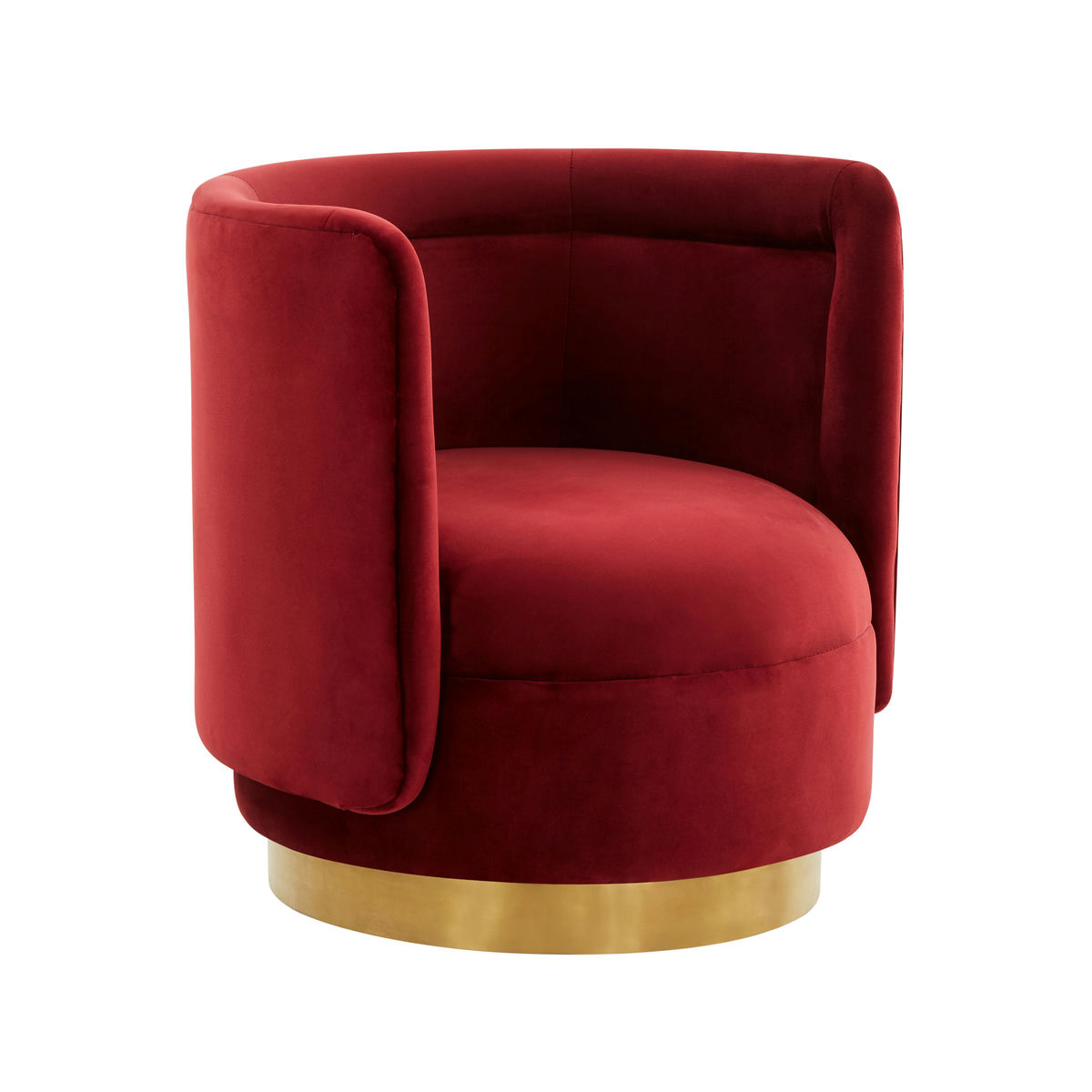 TOV Furniture Remy Maroon Velvet Swivel Chair