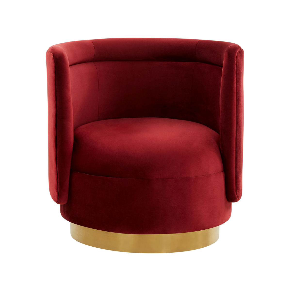 TOV Furniture Remy Maroon Velvet Swivel Chair