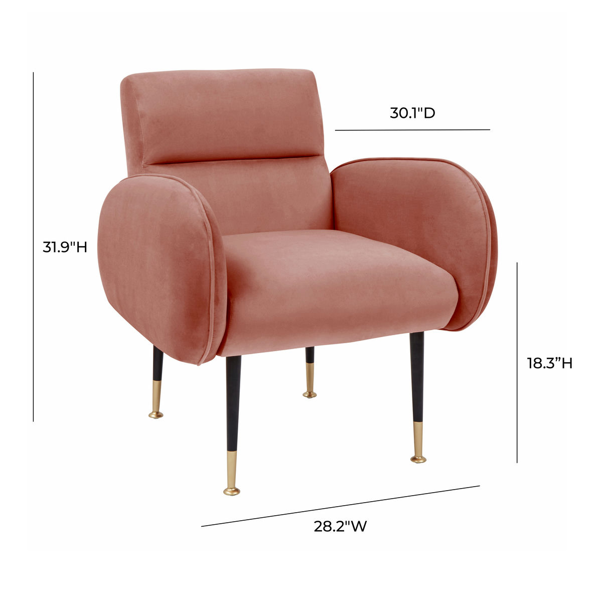 TOV Furniture Babe Salmon Velvet Chair