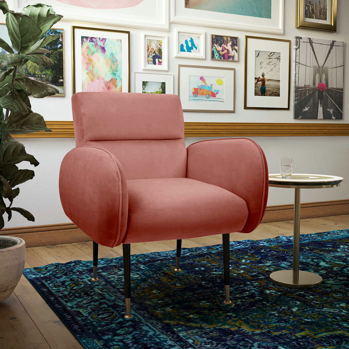 TOV Furniture Babe Salmon Velvet Chair