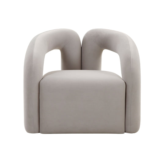 TOV Furniture Jenn Grey Velvet Accent Chair