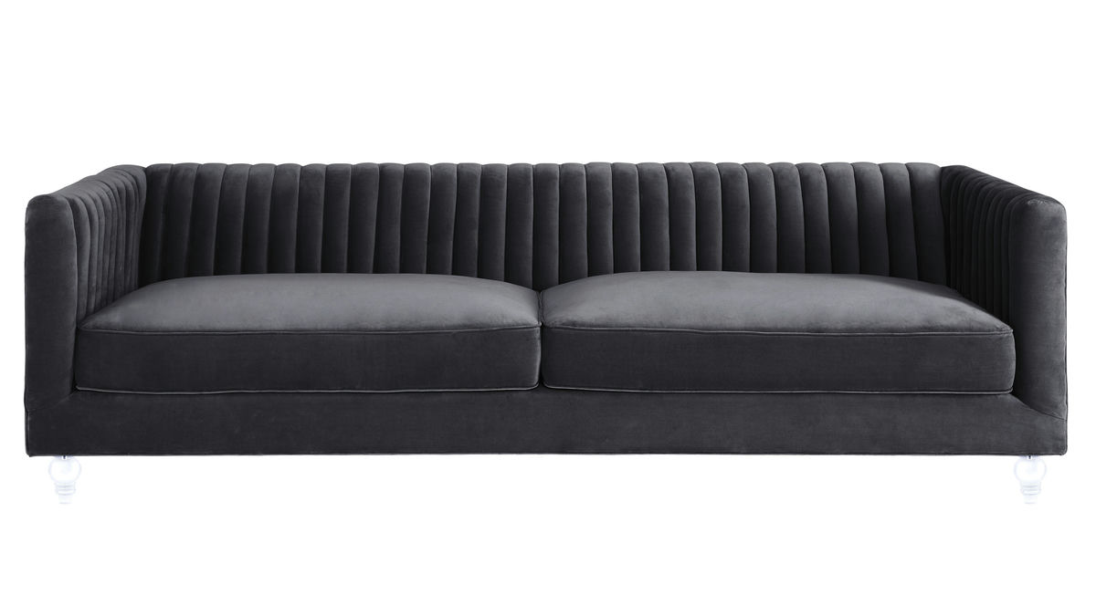 TOV Furniture Aviator Grey Velvet Sofa
