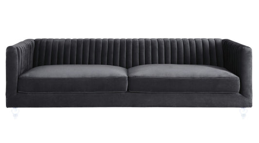 TOV Furniture Aviator Grey Velvet Sofa