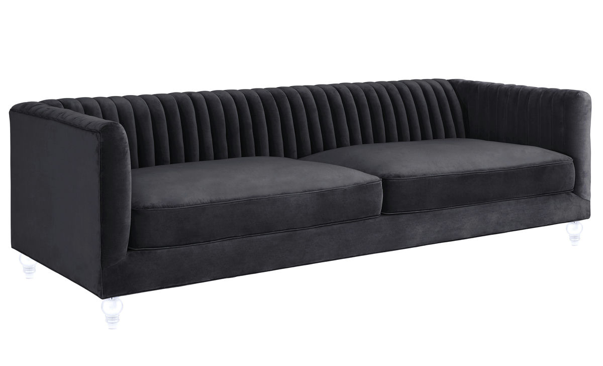 TOV Furniture Aviator Grey Velvet Sofa