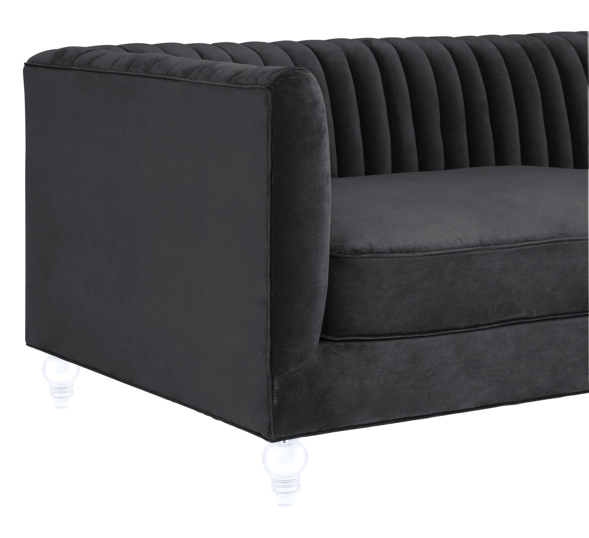 TOV Furniture Aviator Grey Velvet Sofa