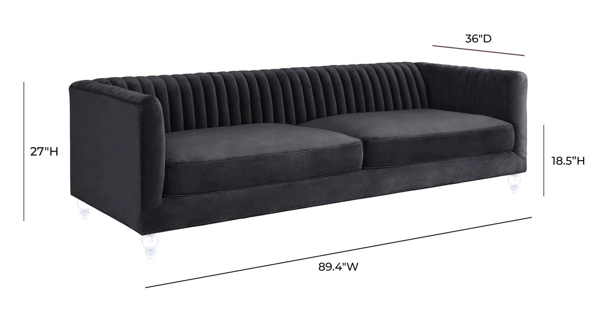 TOV Furniture Aviator Grey Velvet Sofa