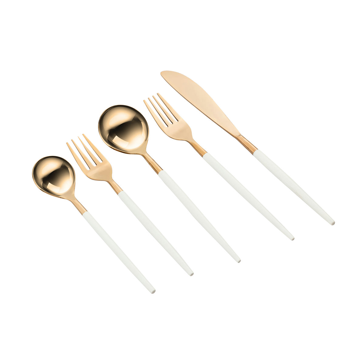 TOV Furniture Stainless Steel Rose Gold/White 20 pc Flatware Set