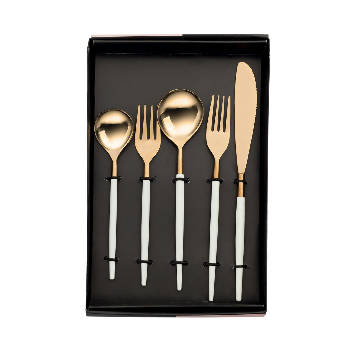 TOV Furniture Stainless Steel Rose Gold/White 20 pc Flatware Set