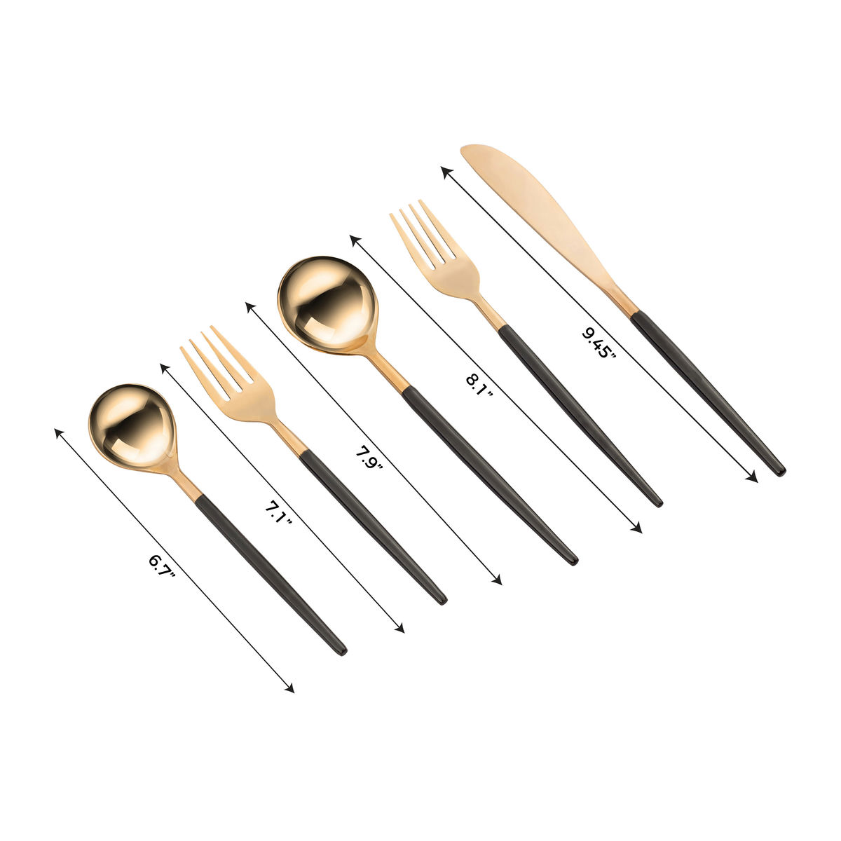 TOV Furniture Stainless Steel Rose Gold/Black 20 pc Flatware - Set of 4