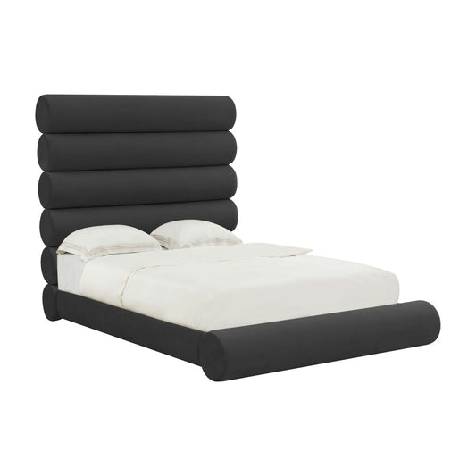 TOV Furniture Durwin Black Velvet Bed in King