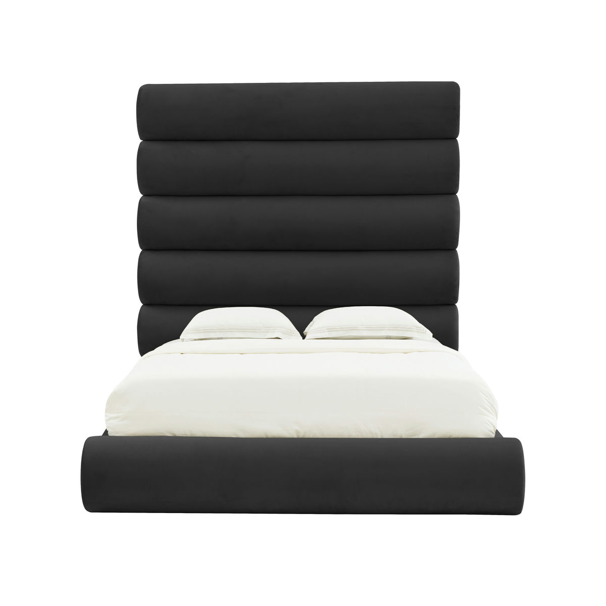 TOV Furniture Durwin Black Velvet Bed in King