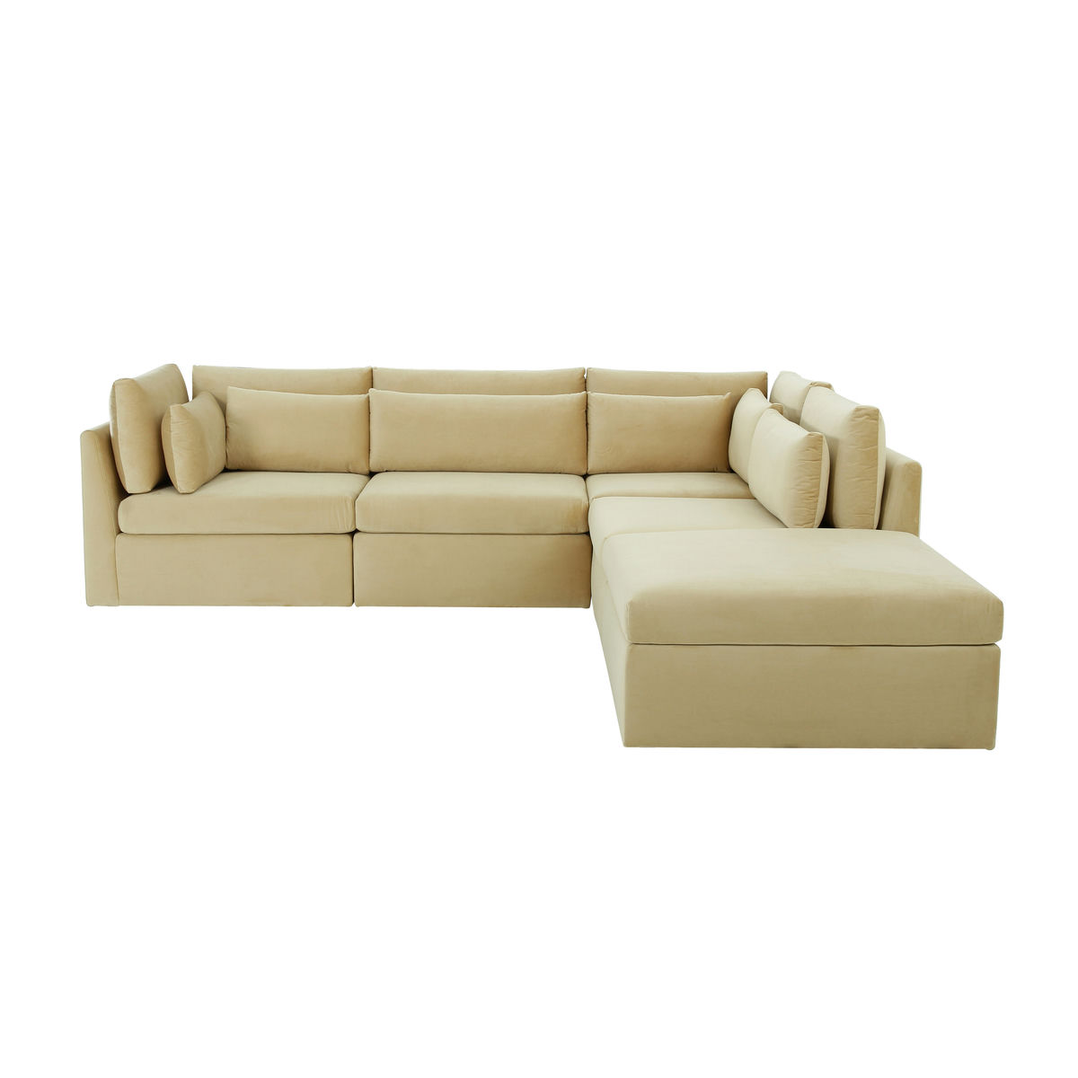 TOV Furniture Jessie Champagne Velvet Modular Sectional