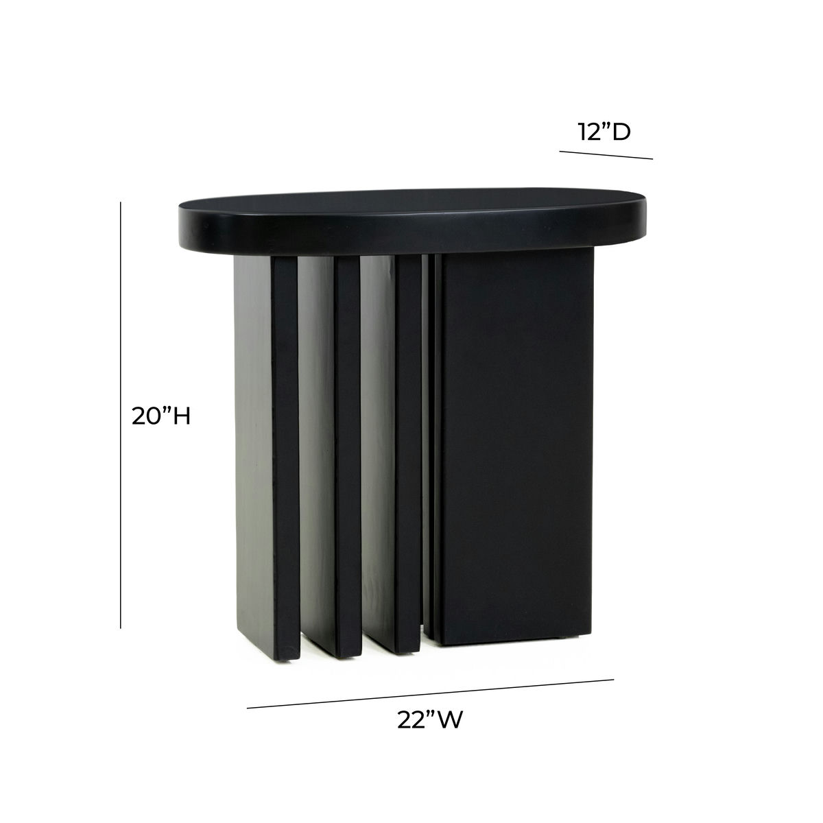 TOV Furniture Etta Black Side Table