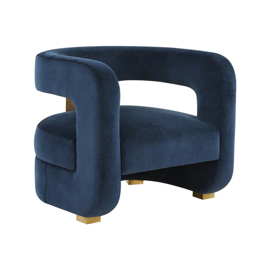 TOV Furniture Ayanna Midnight Velvet Accent Chair