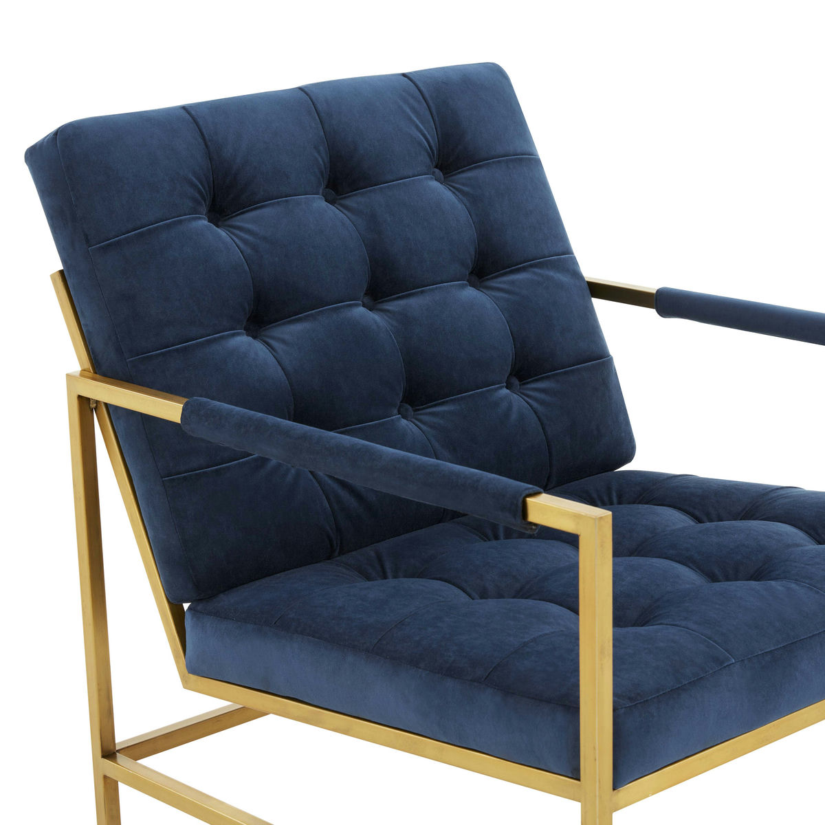 TOV Furniture Van Midnight Blue Velvet Accent Chair