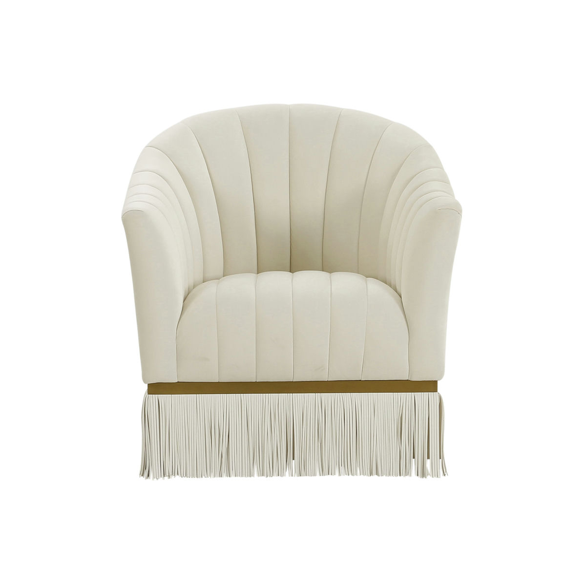 TOV Furniture Enid Cream Velvet Swivel Chair