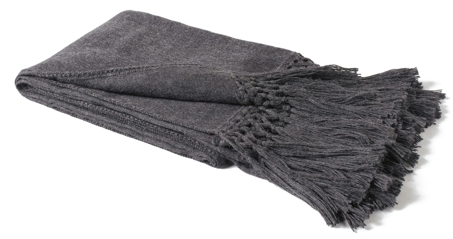 Baby Alpaca Throw 51x70" COOL Charcoal