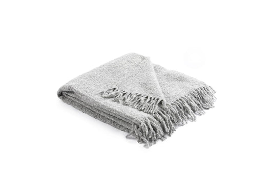 Baby Alpaca Throw 47x70" BOUCLE Light Grey