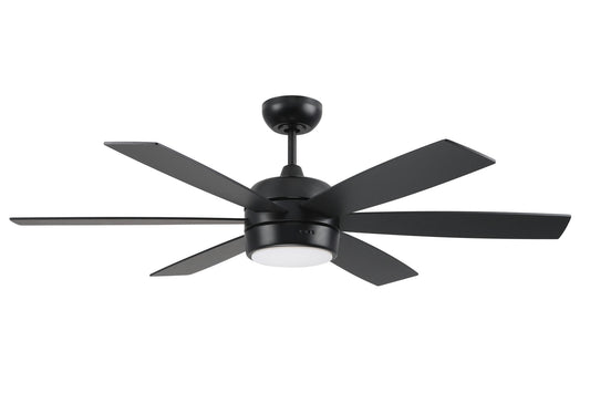 52" Trevor, black finish,black/Greywood blades, Lighti kit included(Optional)