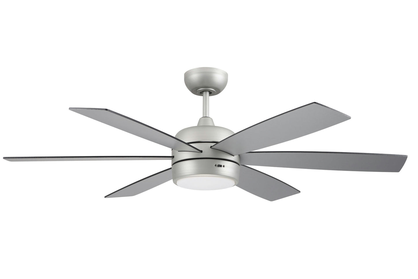 52" Trevor, Nickel Finish, White/Washed Oak blades, Lighti kit included