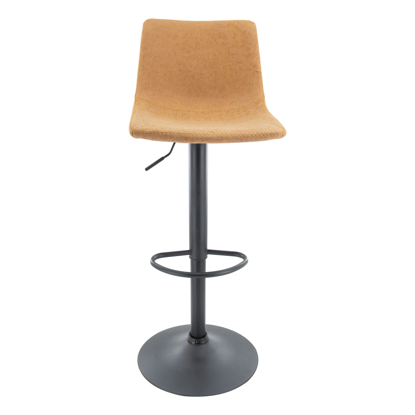 LeisureMod Tilbury Modern Adjustable Light Brown Bar Stool Set of 2