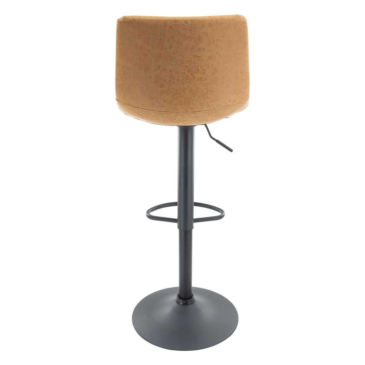 LeisureMod Tilbury Modern Adjustable Light Brown Bar Stool Set of 2