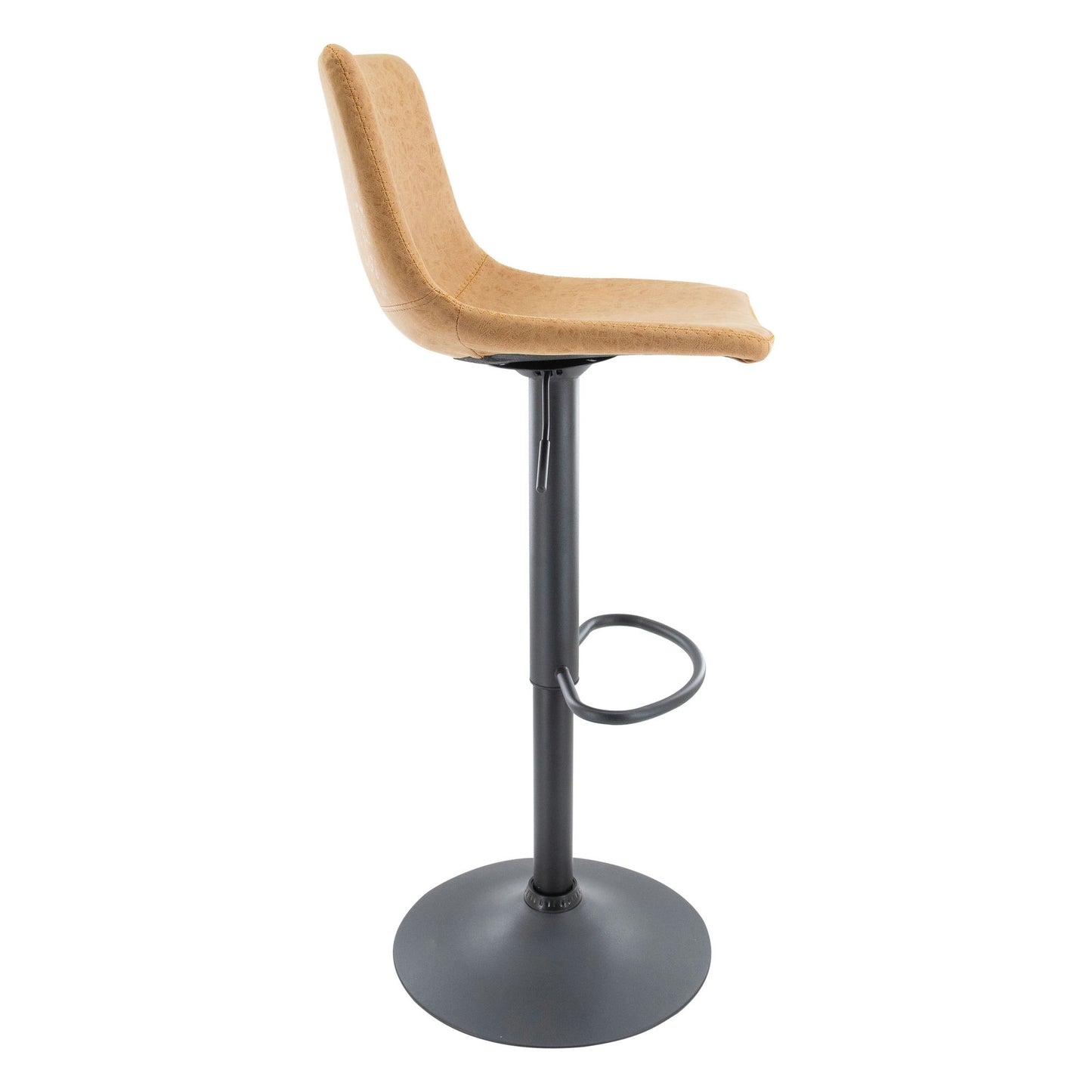 LeisureMod Tilbury Modern Adjustable Light Brown Bar Stool