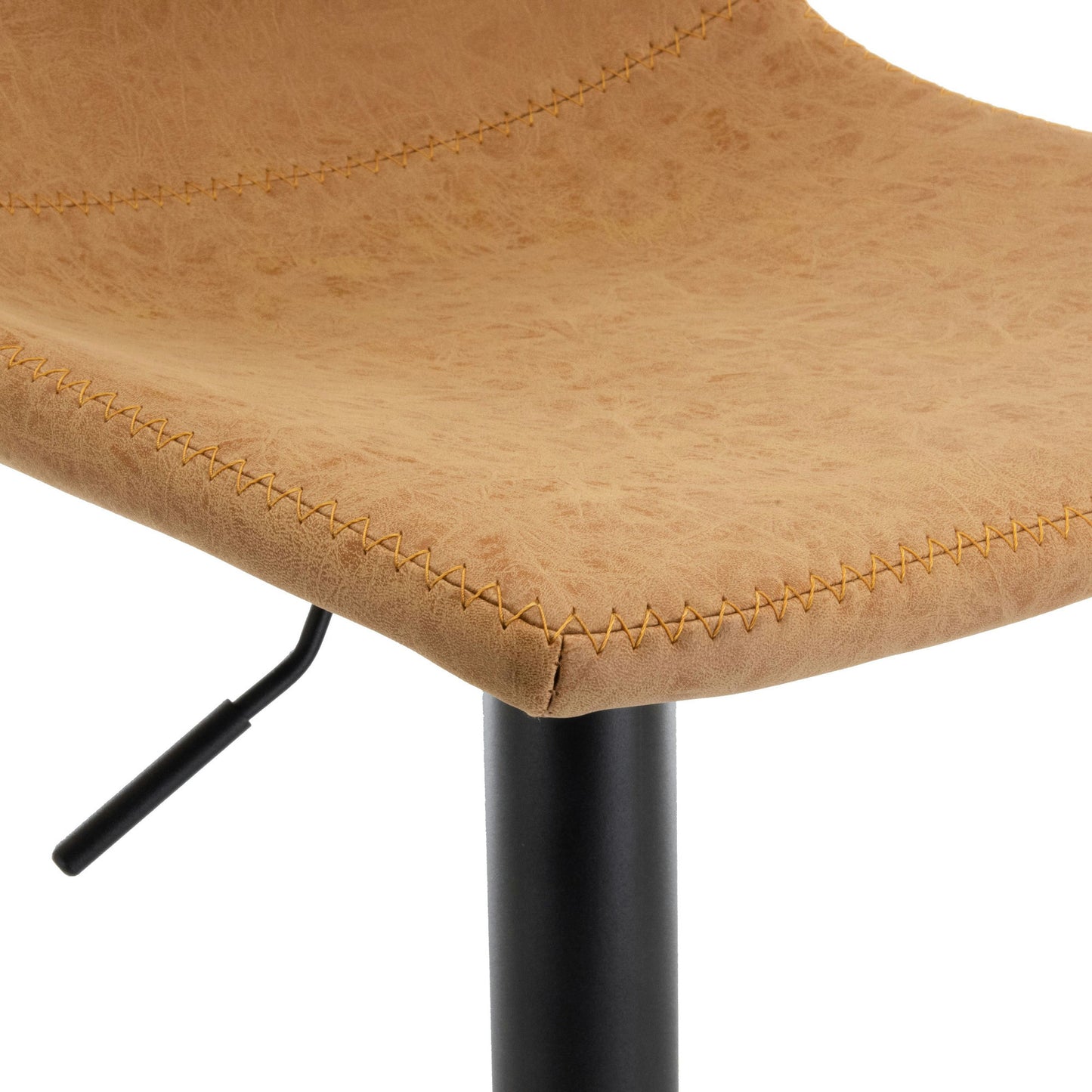 LeisureMod Tilbury Modern Adjustable Light Brown Bar Stool