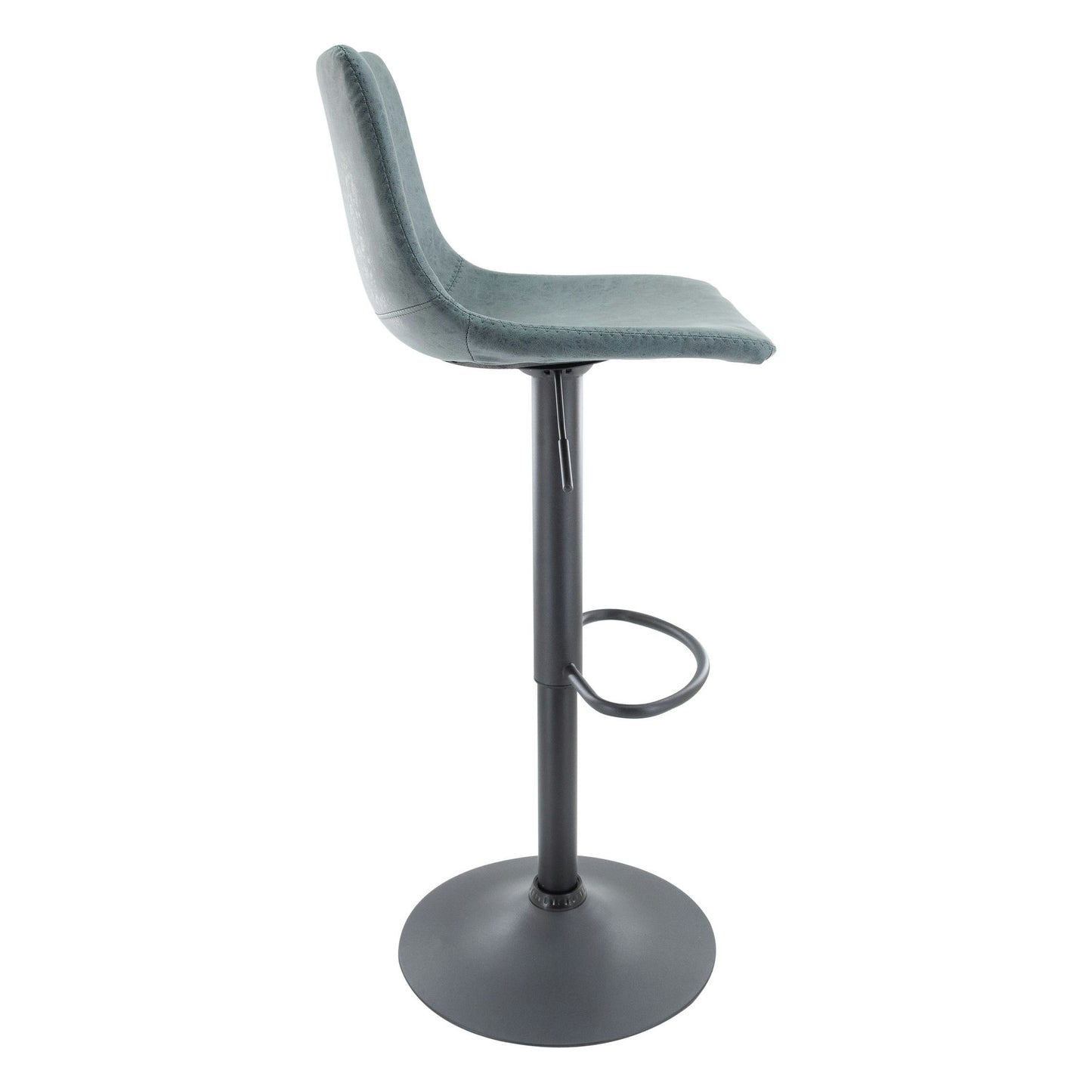 LeisureMod Tilbury Modern Adjustable Peacock Blue Bar Stool