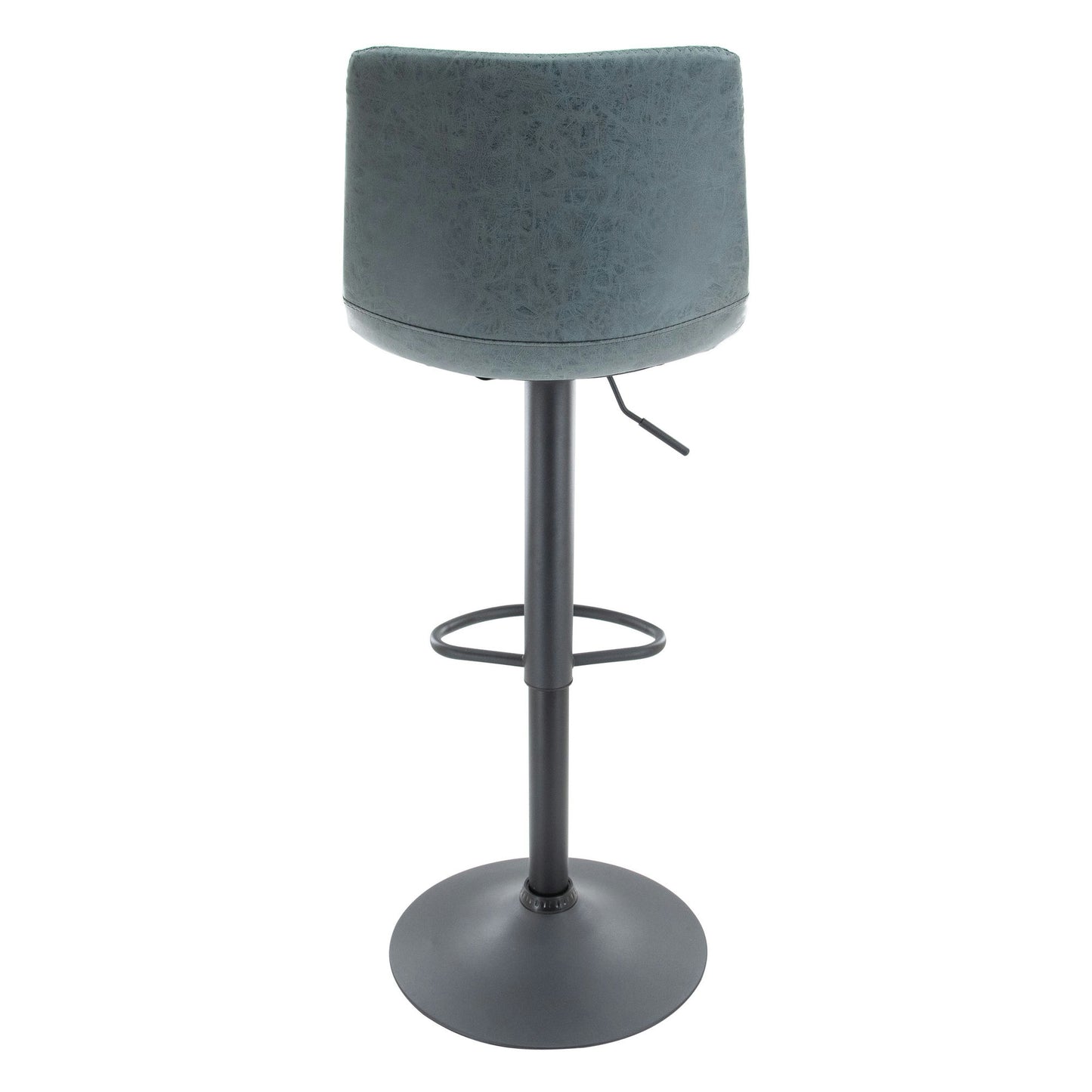 LeisureMod Tilbury Modern Adjustable Peacock Blue Bar Stool