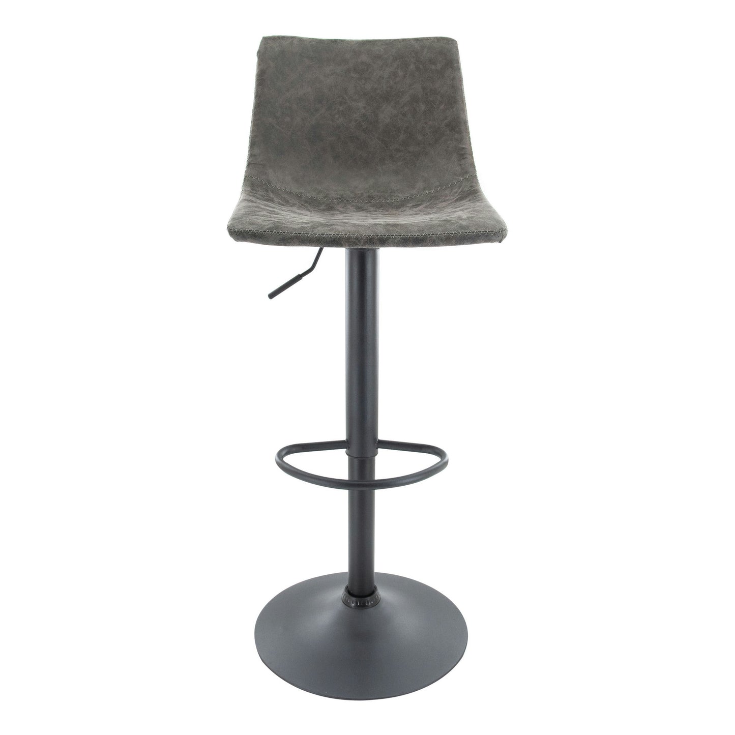 LeisureMod Tilbury Modern Adjustable Grey Bar Stool Set of 2