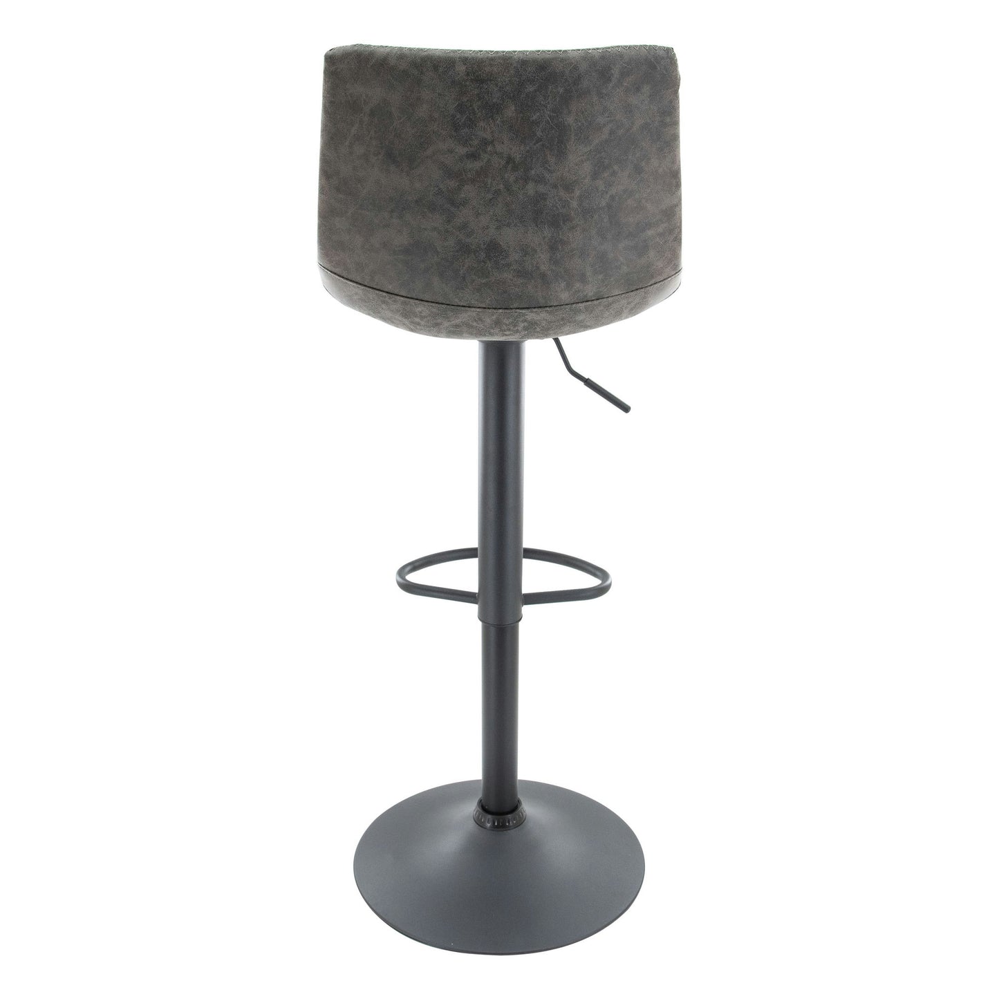 LeisureMod Tilbury Modern Adjustable Grey Bar Stool Set of 2