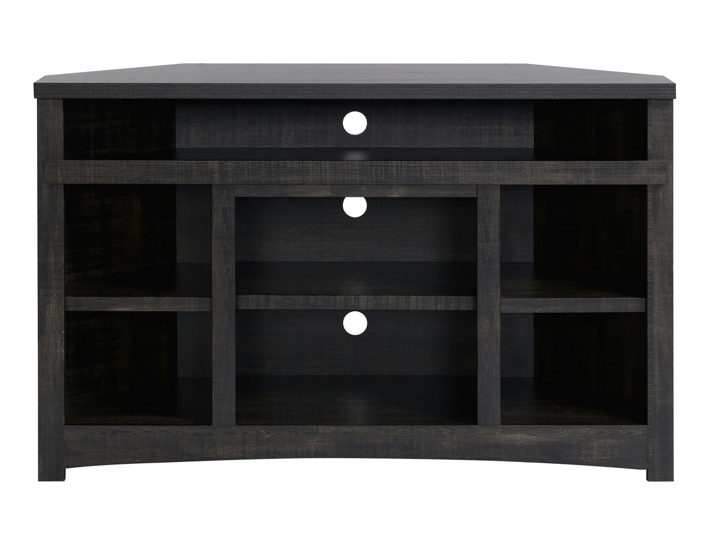 Corner Unit Rough Sawn Dark Oak Finish TV Stand