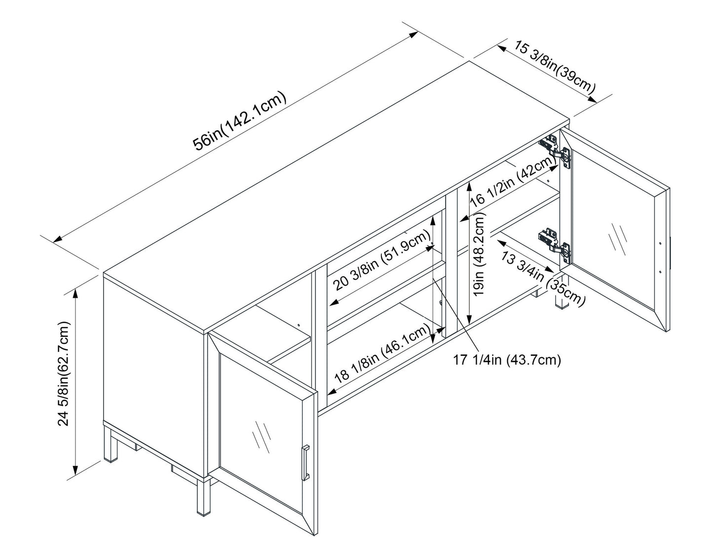 Dark Oak Finish TV Stand