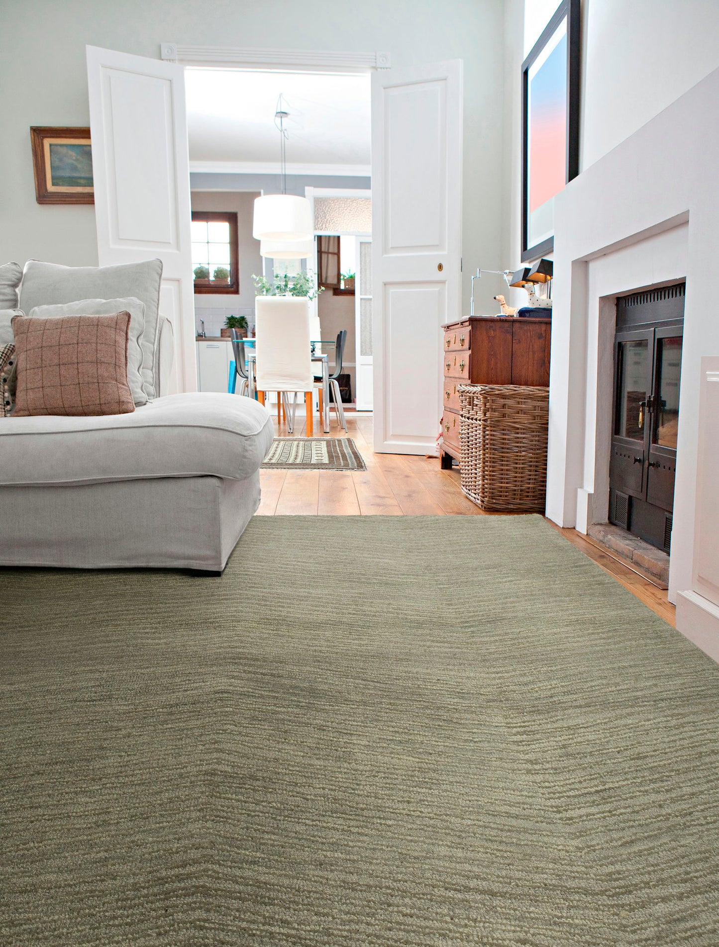 Kaleen Textura Collection Linen Gray Runner 2'6" x 8'