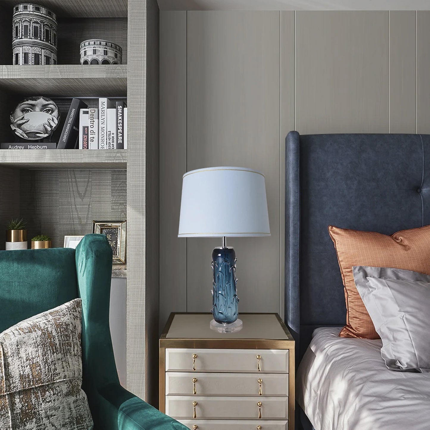 Jacinto 27" Table Lamp (Single) - Blue