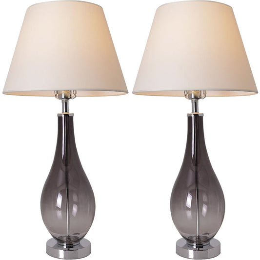 Lola 28" Table Lamp (Set Of 2) - Smoke Grey Ombre