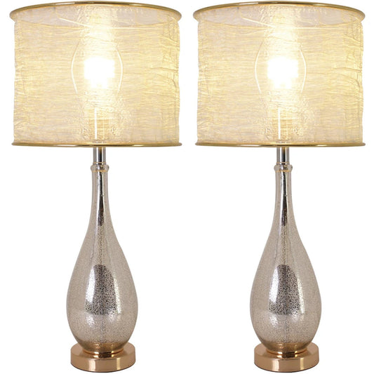 Lola Little 28" Table Lamp - Golden Yarn Lampshade (Set Of 2)