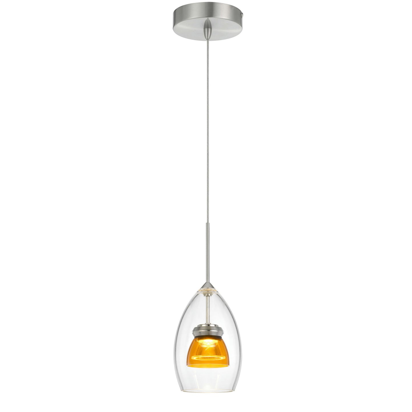 Clear yellow Metal 128 integrated led pendant - Pendant