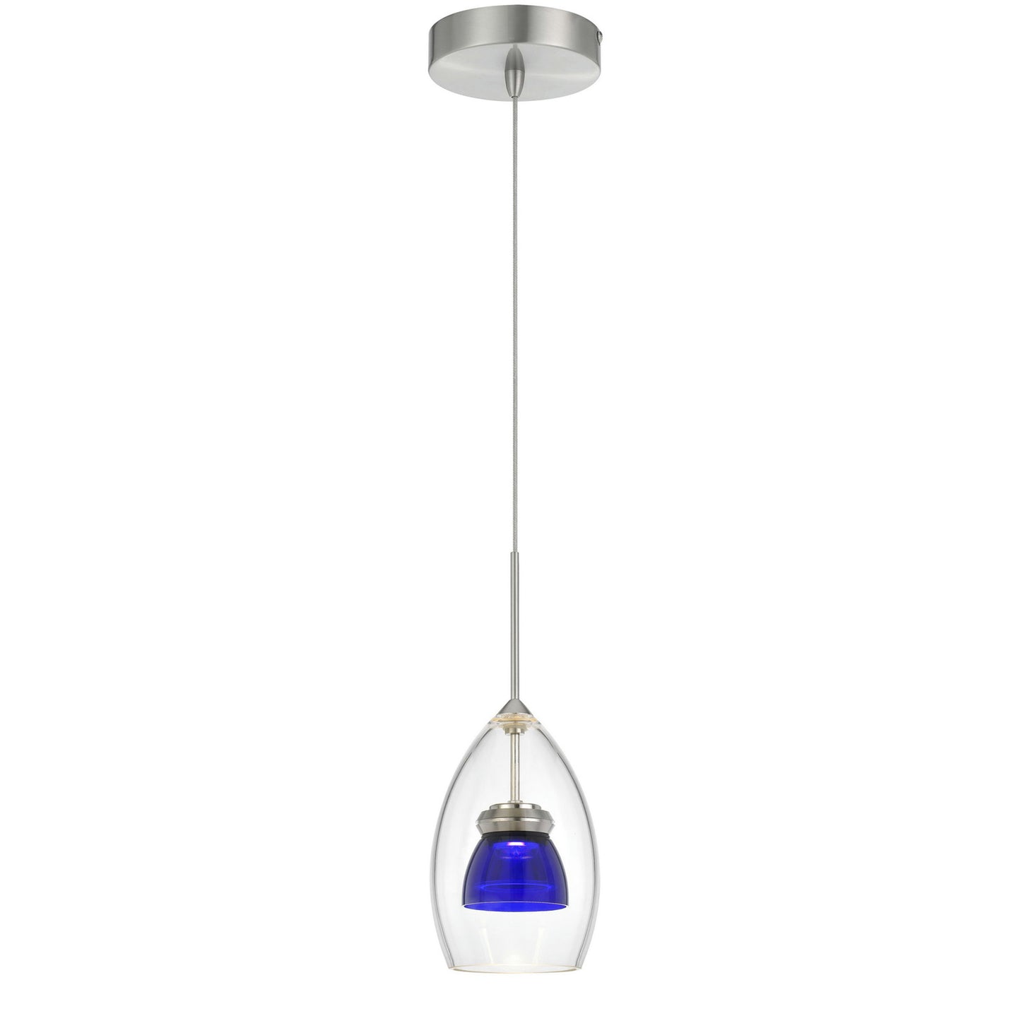 Clear blue Metal 128 integrated led pendant - Pendant