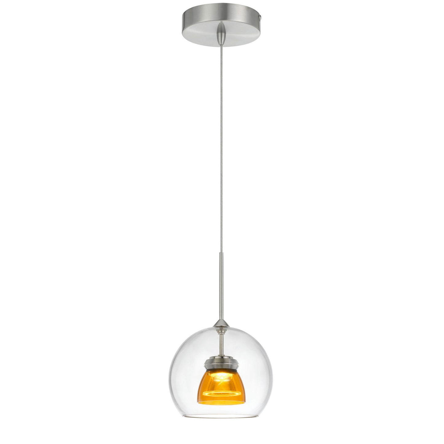 Clear yellow Metal 335 integrated led pendant - Pendant