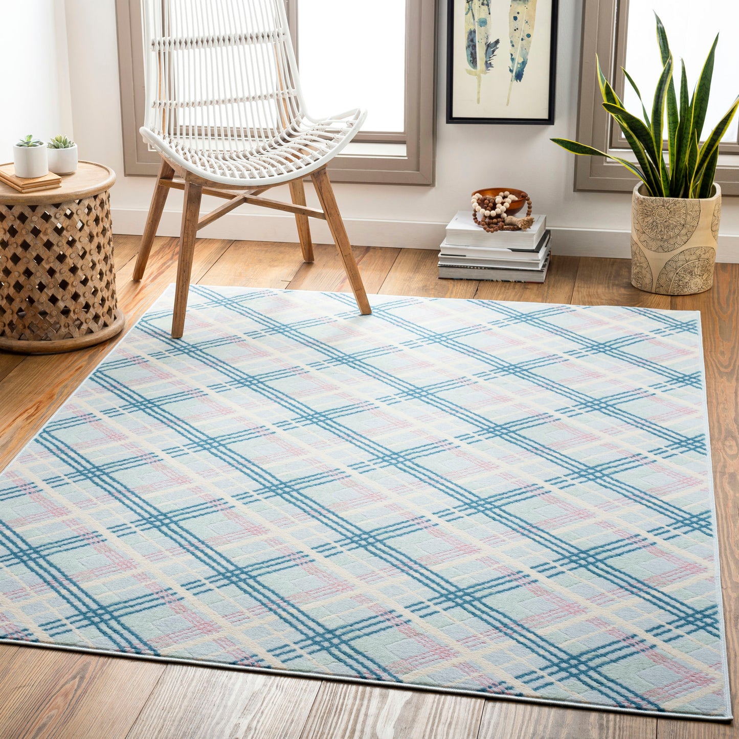 Surya Ustad Ice Blue Rug 2' X 2'11"