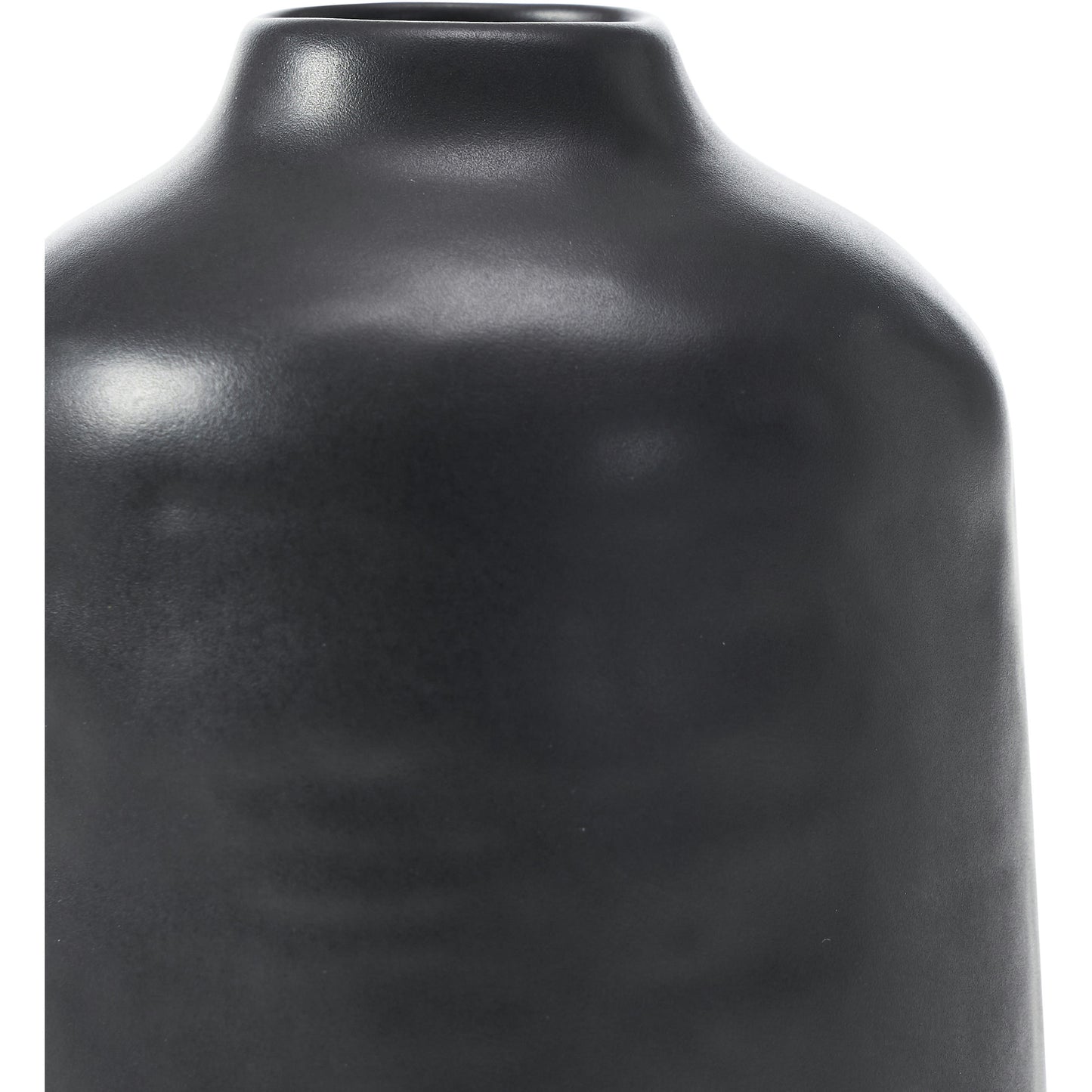Forio Matte Black Ceramic Set Of 2 Vases