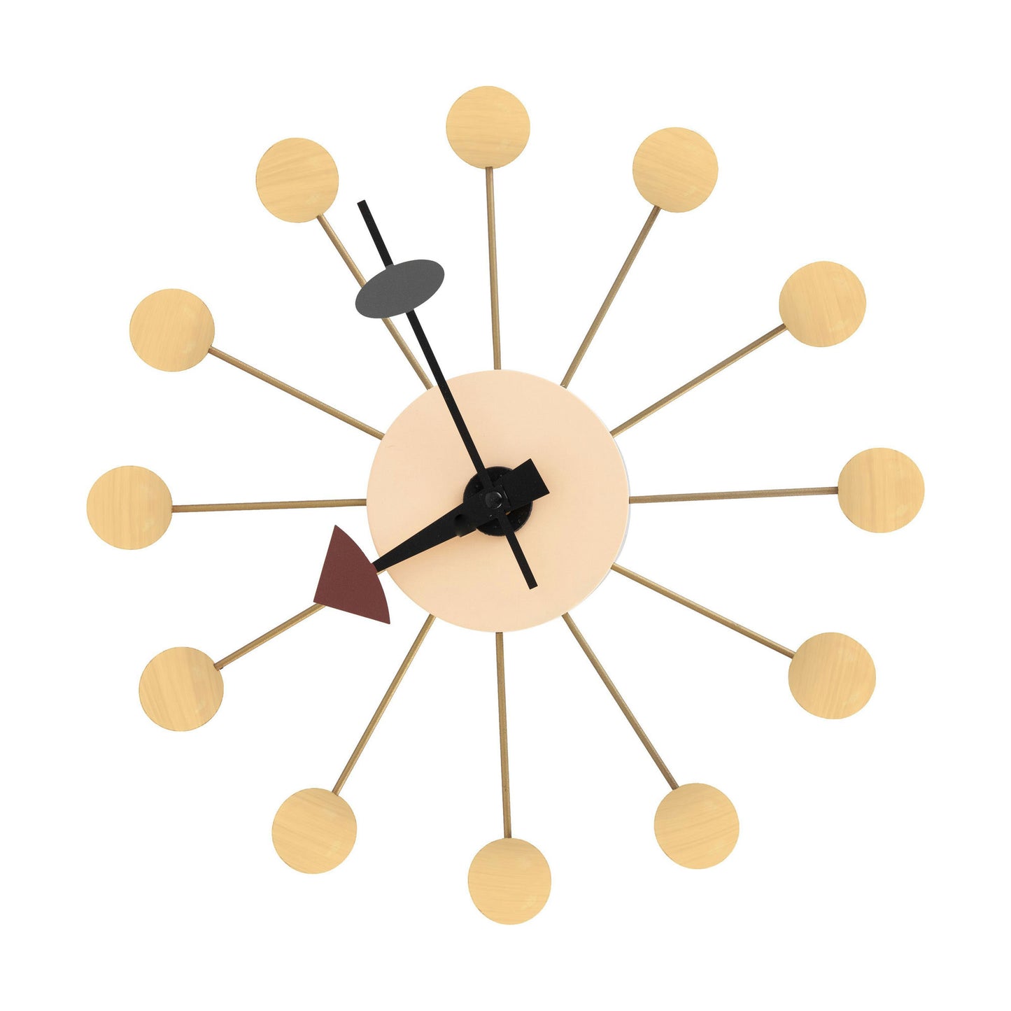 LeisureMod Concordia Modern Design Round Balls Silent Non-Ticking Wall Clock