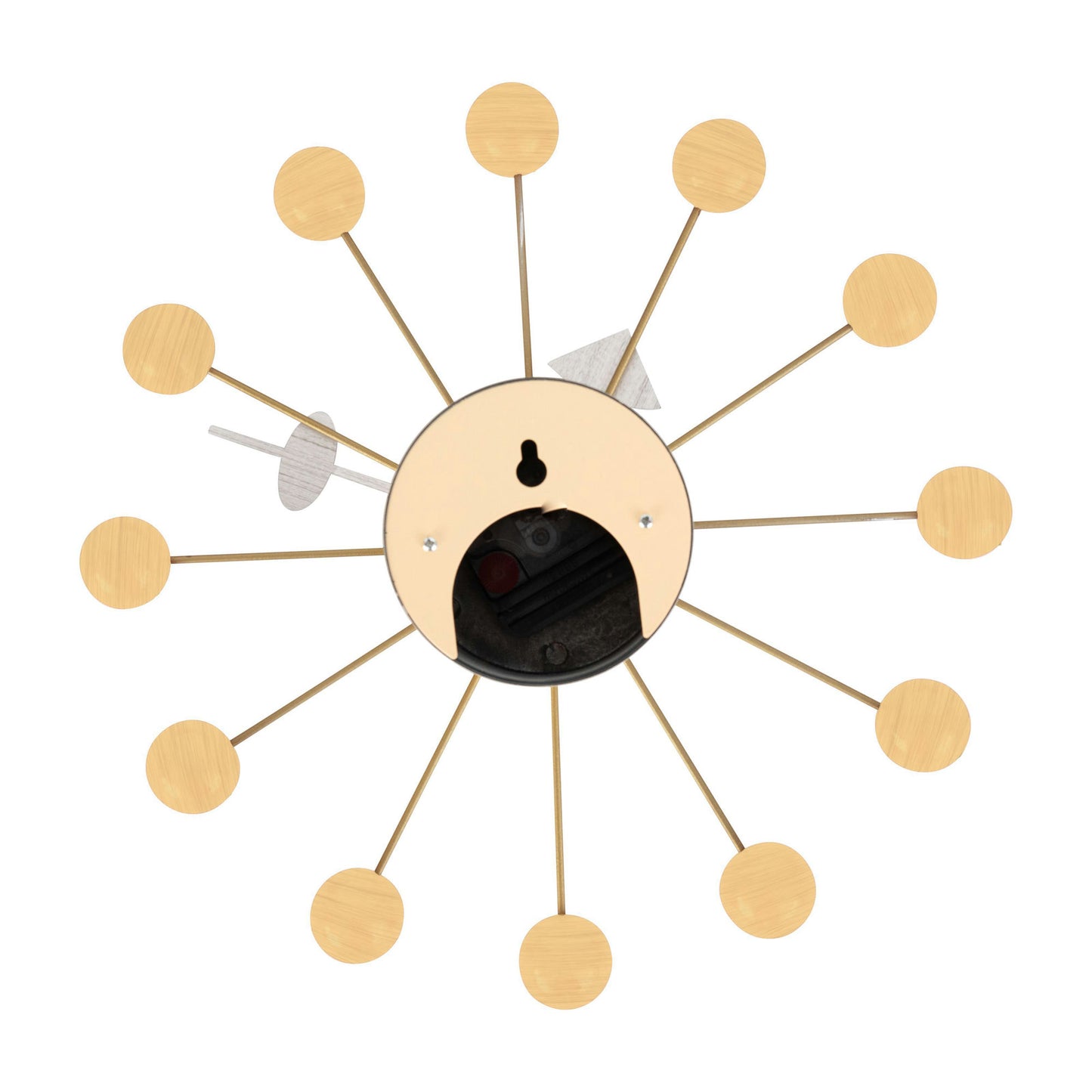 LeisureMod Concordia Modern Design Round Balls Silent Non-Ticking Wall Clock