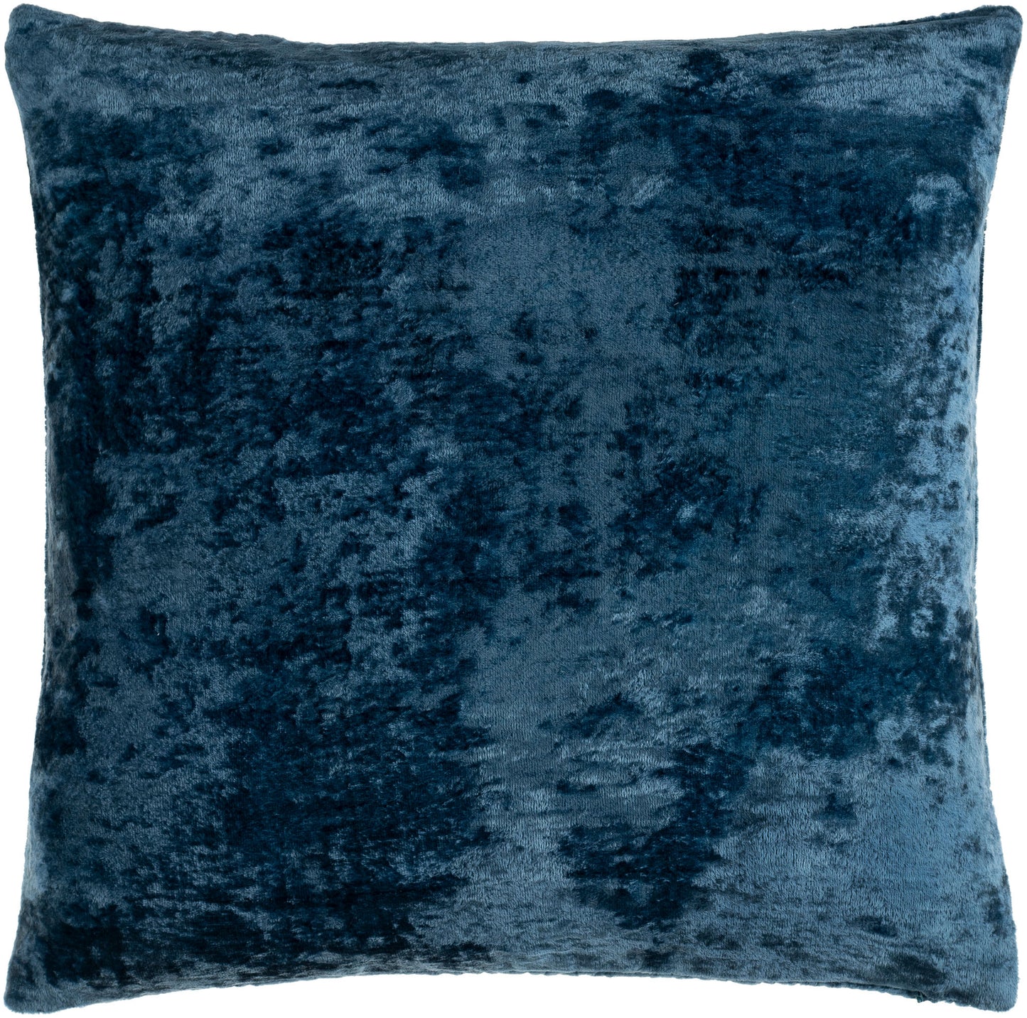 Surya Velvet Deco Dark Blue Pillow Shell With Down Insert 20"H X 20"W