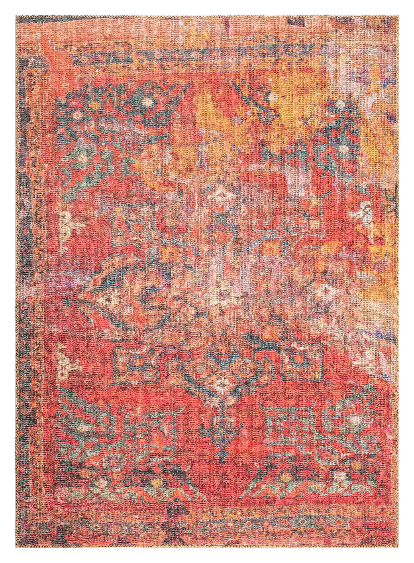 Kaleen Vera Collection Bright Red Area Rug 5' x 7'6"