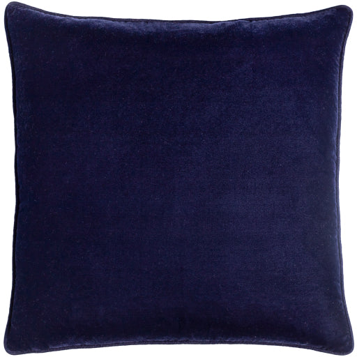 Surya Velvet Glam Navy Pillow Shell With Down Insert 18"H X 18"W